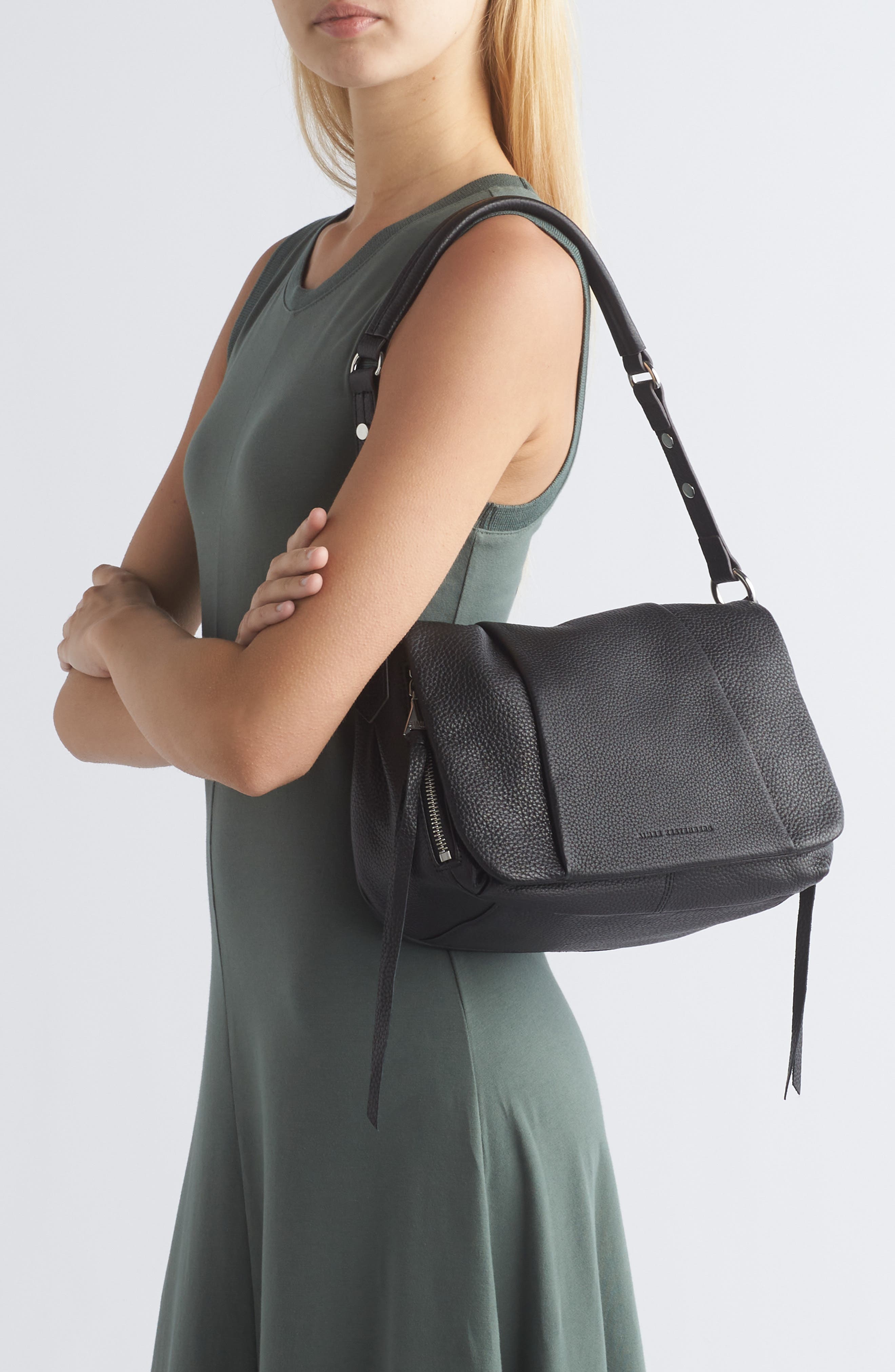 Corfu Convertible Shoulder Bag, Alternate, color, BLACK W SILVER