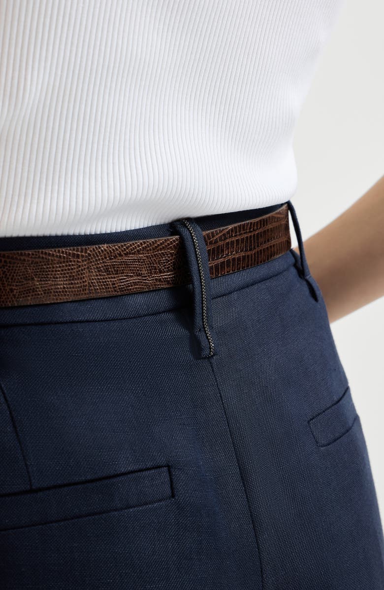 Brunello Cucinelli Square cigarette trousers, Alternate, color, Blue