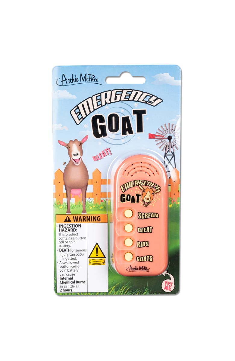 Archie McPhee Emergency Goat Novelty Toy, Main, color, Multicolored