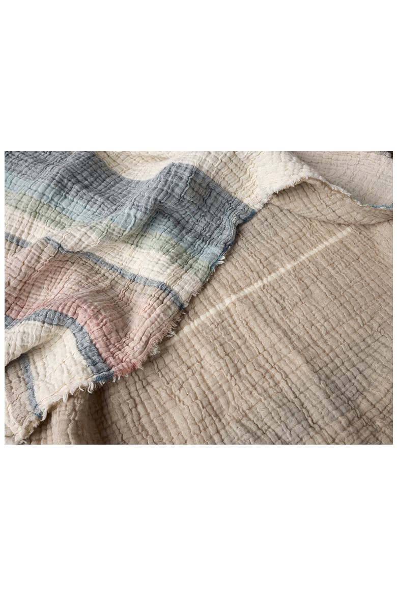 Topanga Organic Cotton Matelassé Throw, Alternate, color, DUSK STRIPE