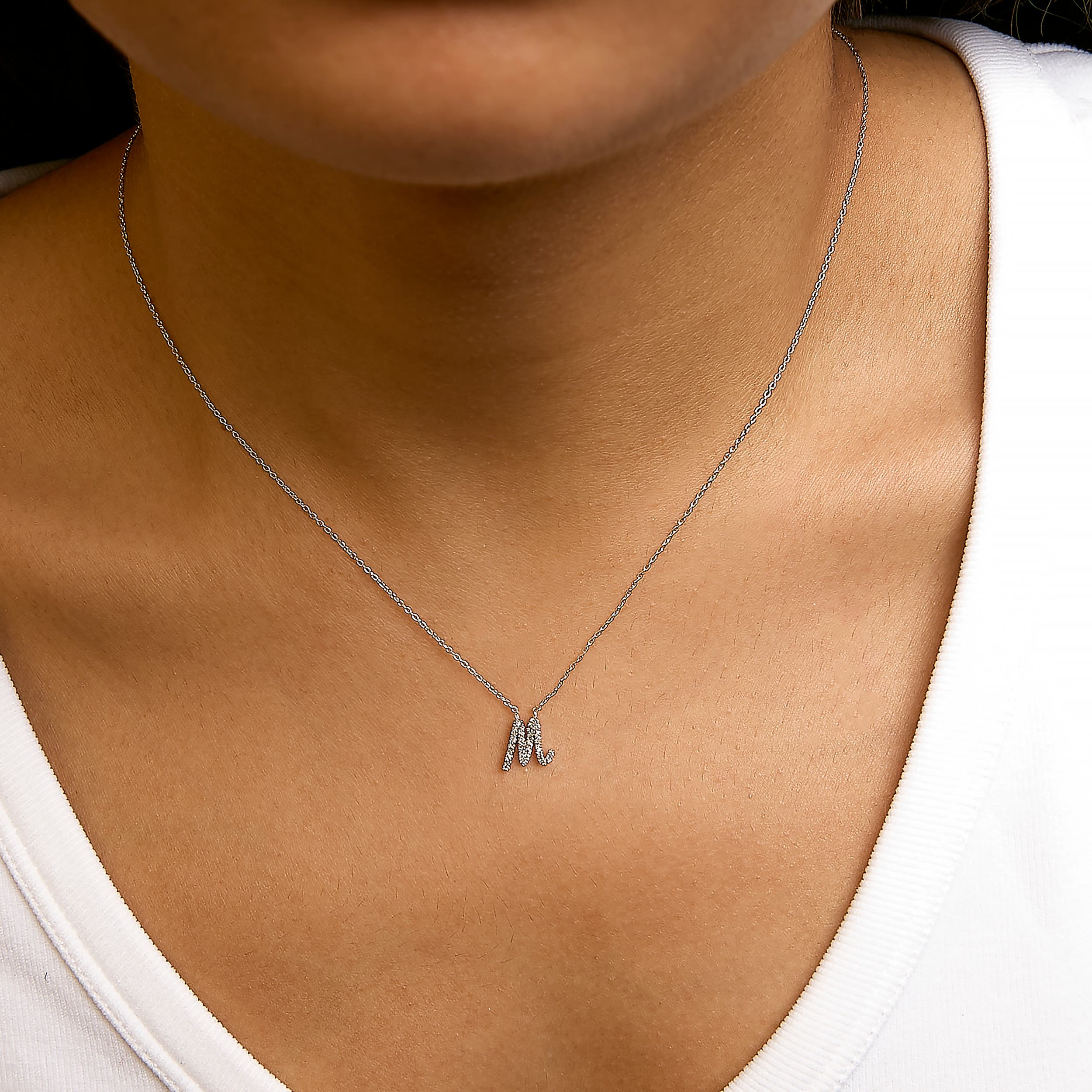 Haus of Brilliance 10K Gold Diamond Accent A-Z Initial Script Style ...