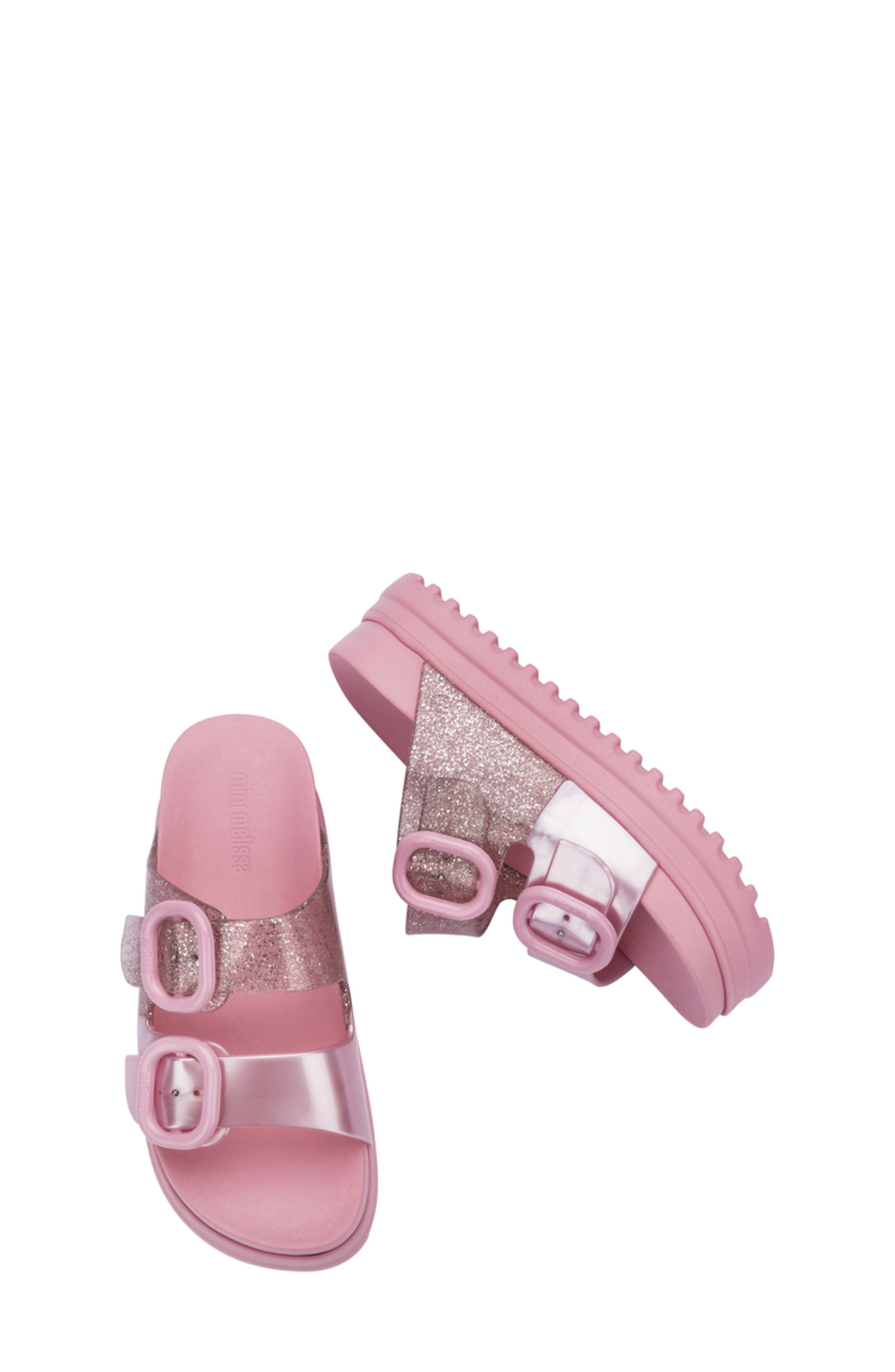 Kids' Cozy Platform Slide Sandal, Alternate, color, PINK/ GLITTER PINK