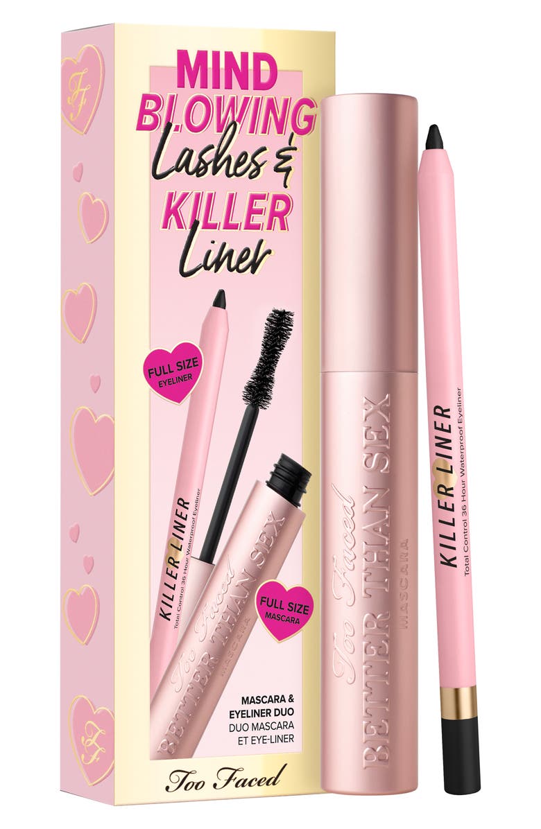 Too Faced Full Size Better Than Sex Volumizing Mascara & Killer Liner Eyeliner Set-$46 Value, Alternate, color,