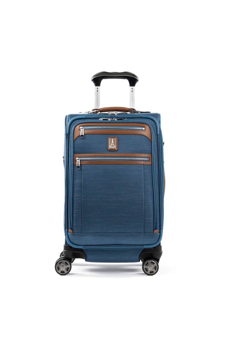 Platinum Elite Softside Expandable 21" Carry On Spinner Luggage, Main, color, Coastal Blue