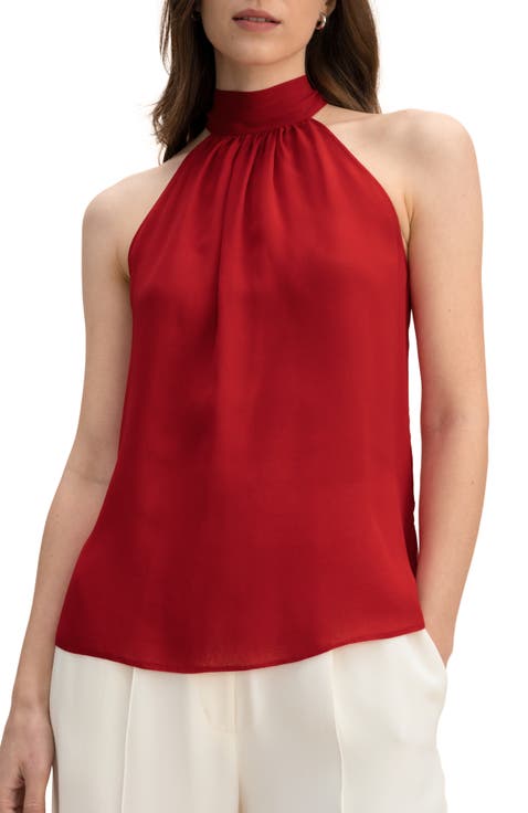 Silk Georgette Halter Neck Top