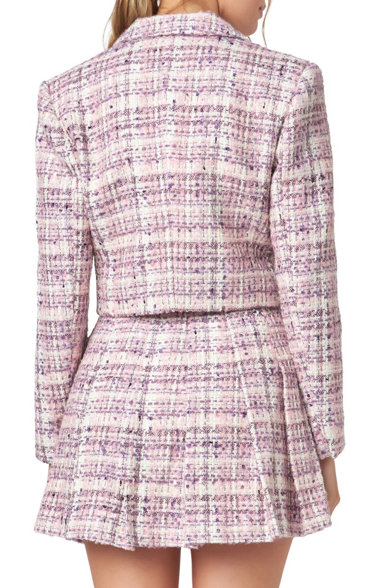 English Factory Tweed Crop Two-Button Blazer, Alternate, color, 