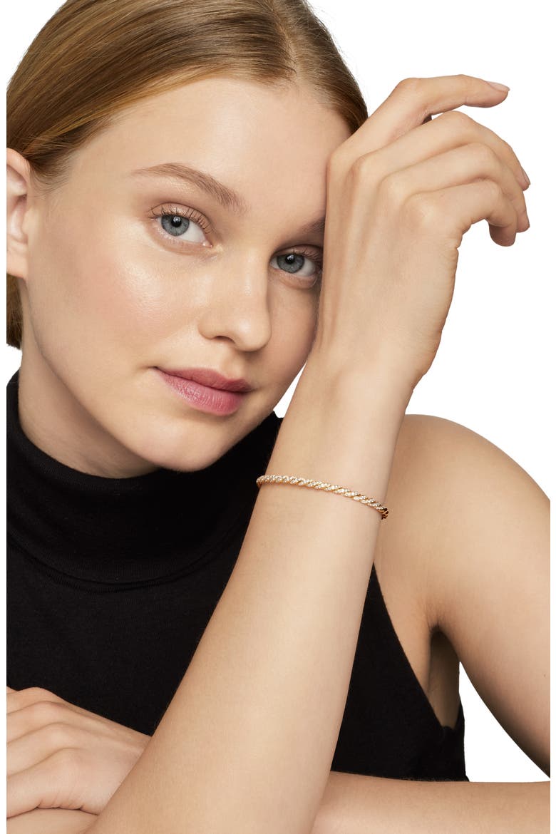 Pavéflex Single Row Diamond Bracelet, Alternate, color, YELLOW GOLD/ DIAMOND