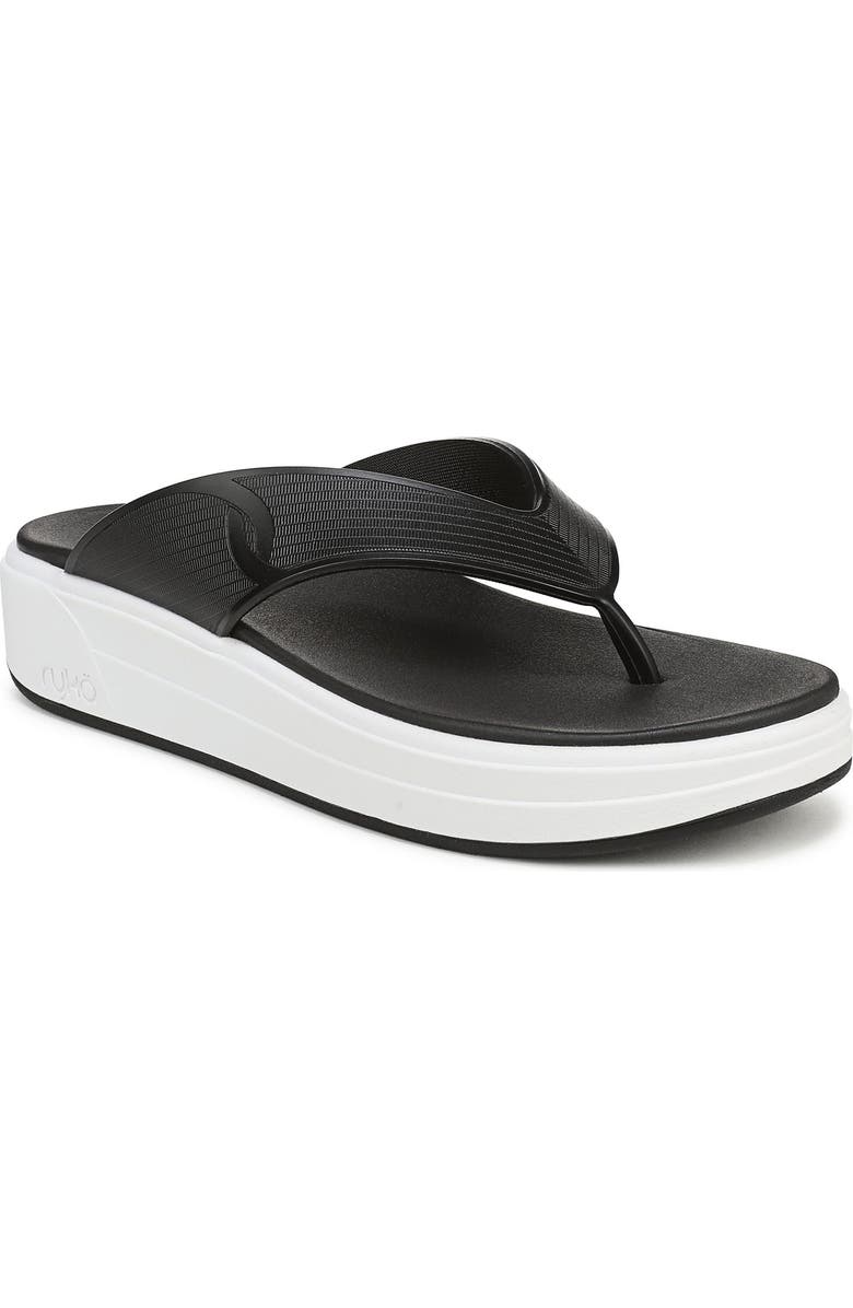Rykä Viv Platform Thong Sandal, Main, color, Black