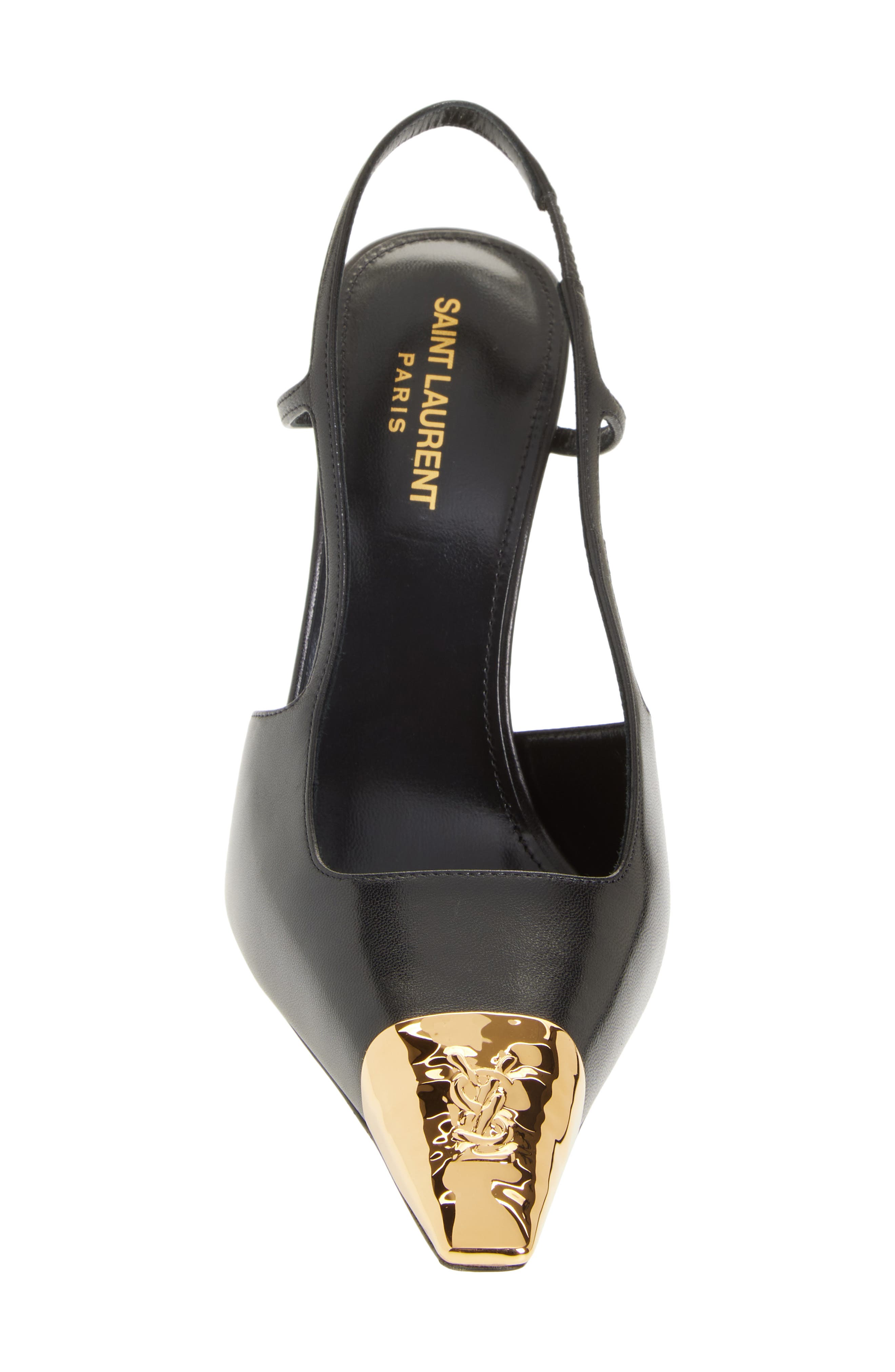 Saint Laurent Jeanne Slingback Pump, Alternate, color, Black/ Black
