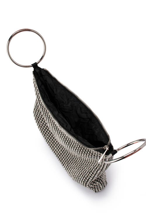 Olga Berg Margot Crystal Convertible Shoulder Bag In Silver