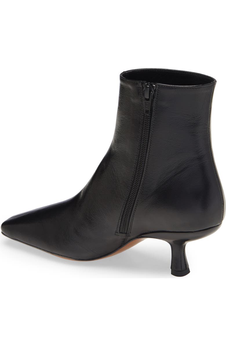 By Far Lange Square Toe Kitten Heel Leather Bootie, Alternate, color,