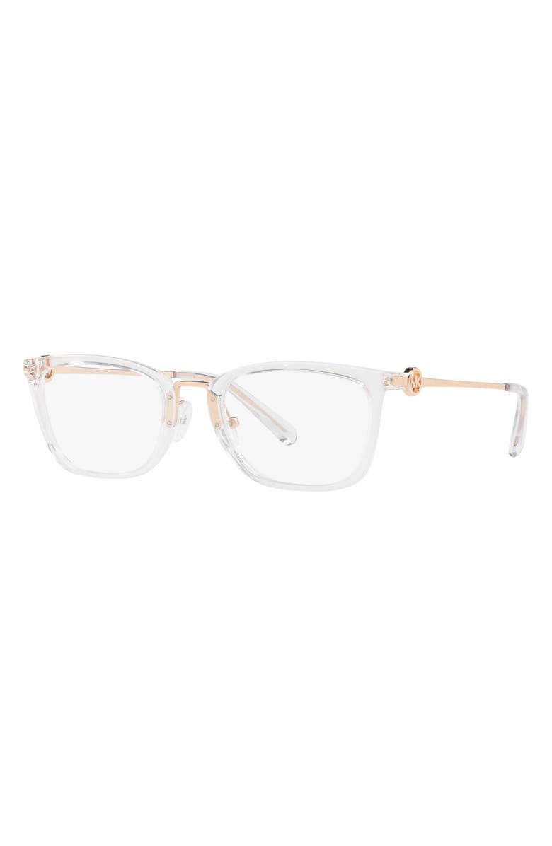 Michael Kors 52mm Square Optical Glasses, Alternate, color, Crystal