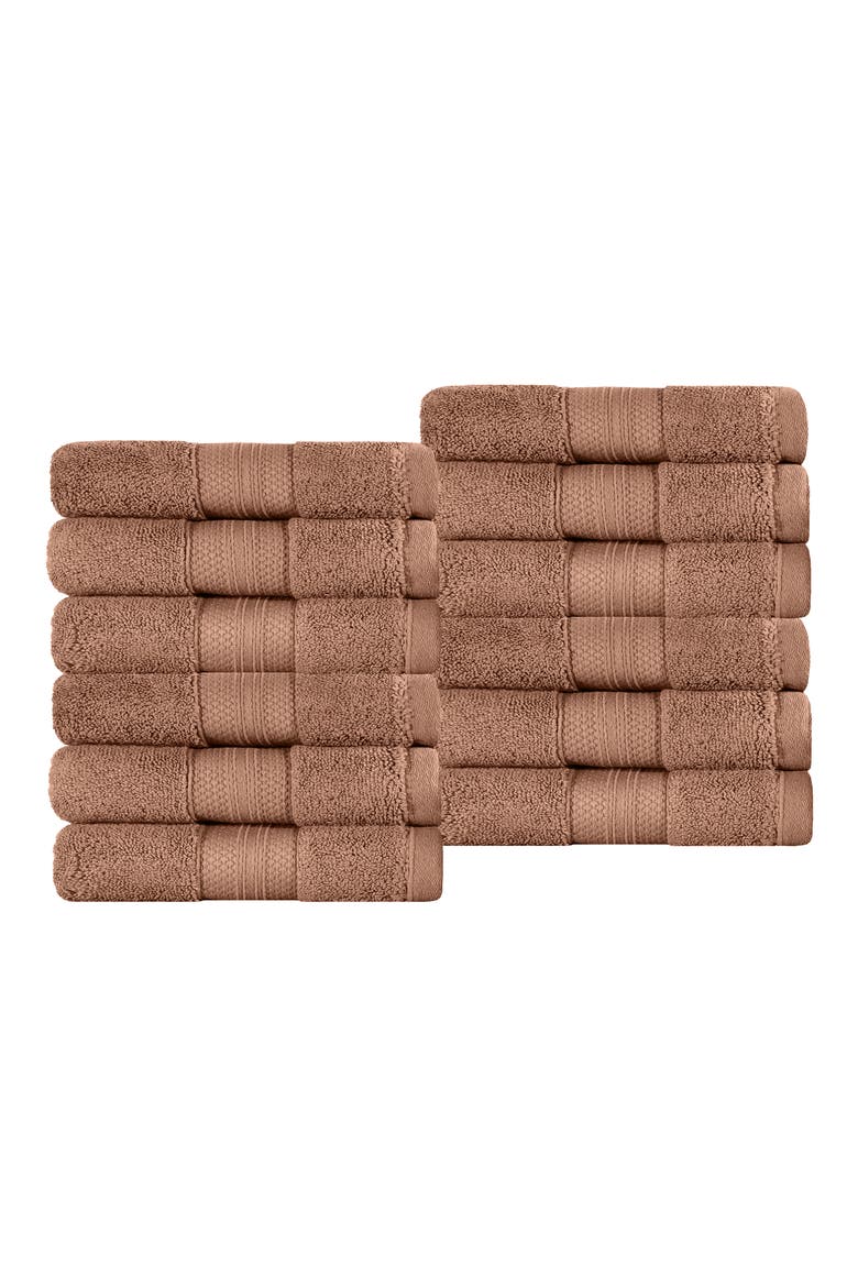 Aria 12-Piece Turkish Cotton Washcloths, Main, color, TAUPE