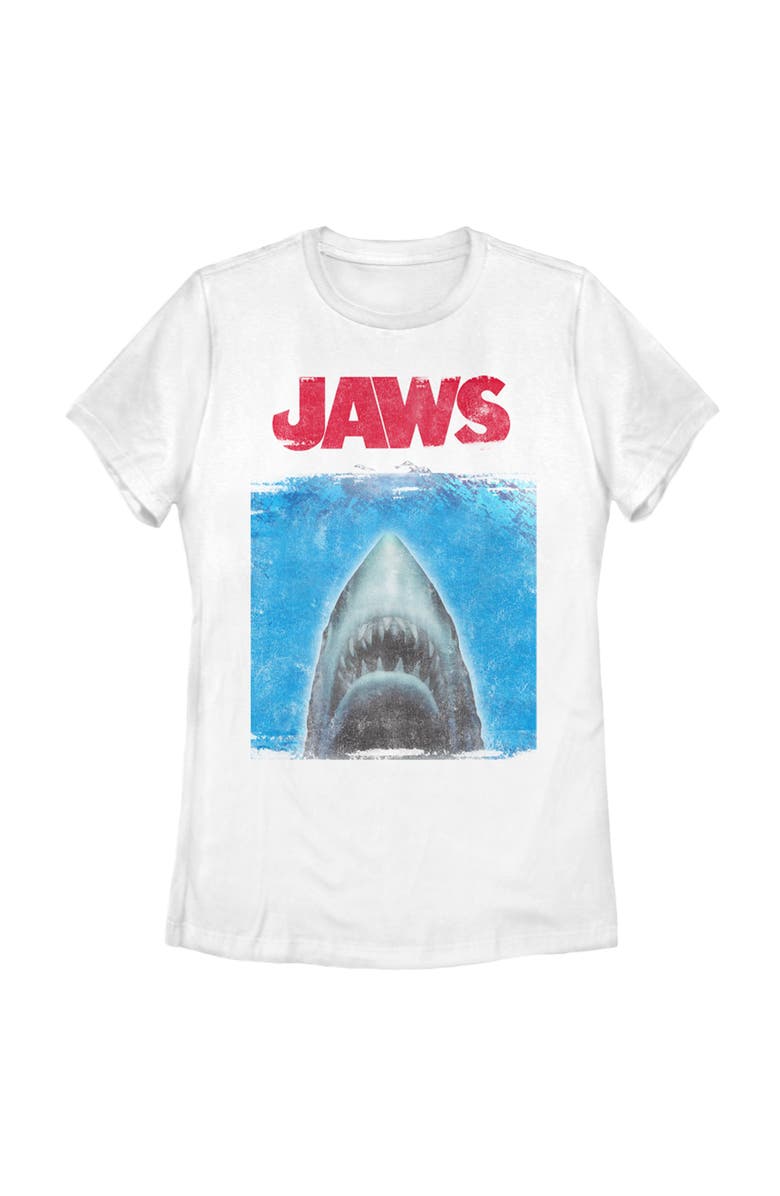 Jaws Women's Jaws Shark Movie Poster  Graphic T-Shirt, Main, color, White