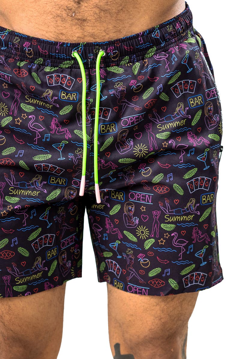 Maceoo Marthyr Swim Trunks, Alternate, color, Black