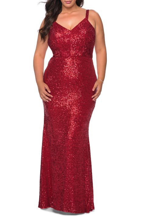 Sequined Curvy Dress with Criss Cross Back