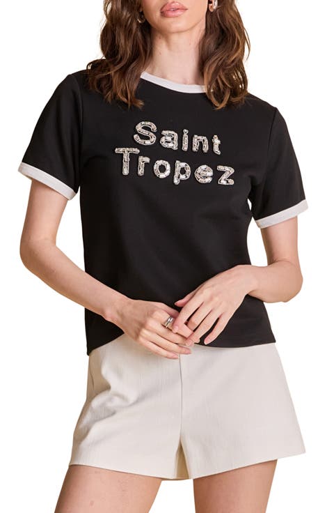 Saint Tropez Beaded T-Shirt