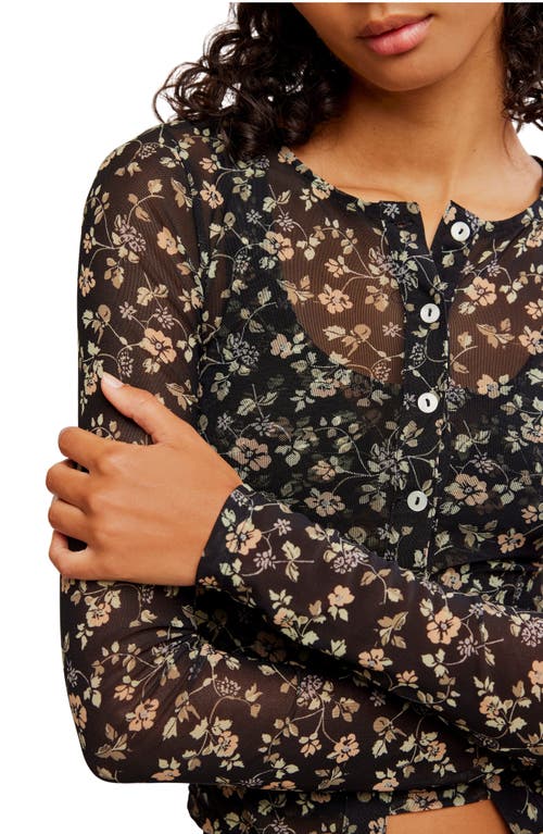 FREE PEOPLE FREE PEOPLE TWOSIE FOR ONE FLORAL MESH TANK & CARDIGAN SET