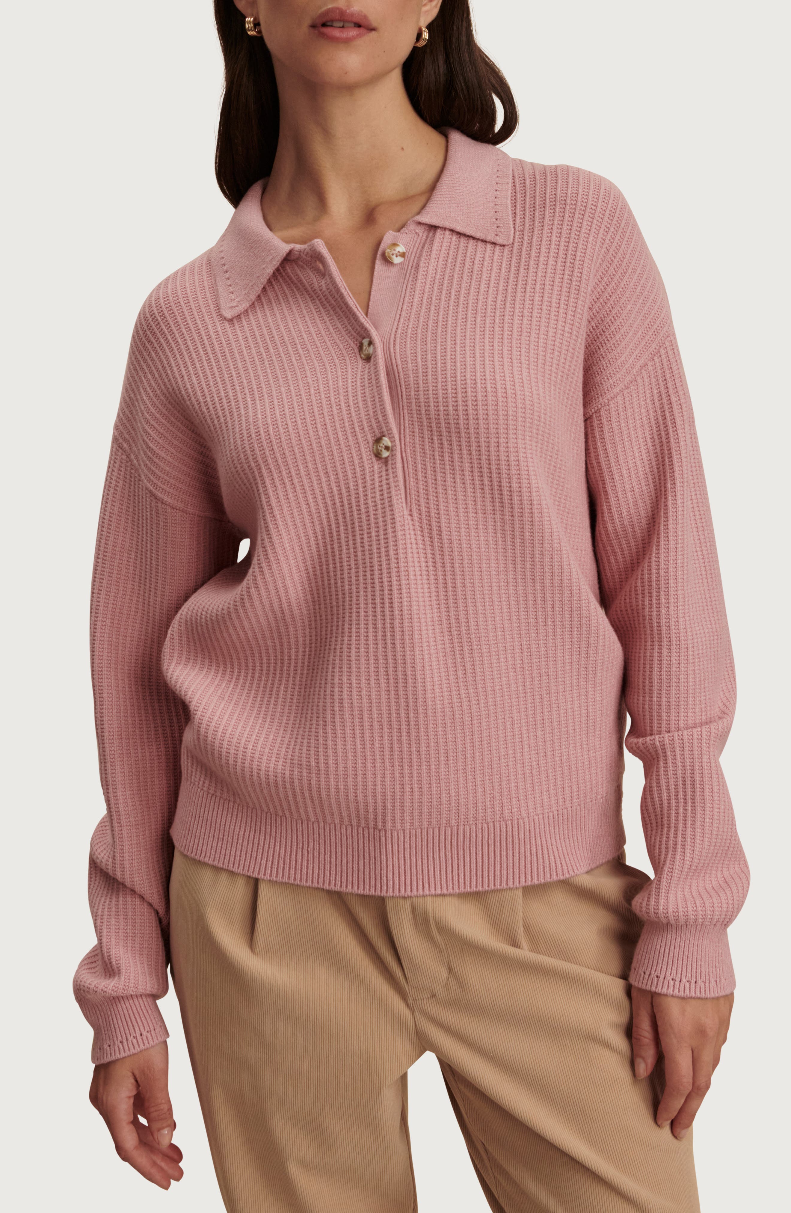 Marlie Half Placket Knit Polo Sweater - image 3