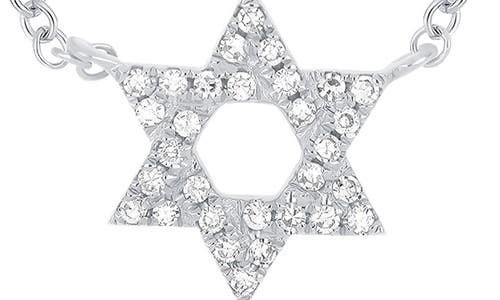 Ef Collection Star Of David Diamond Pavé Pendant Necklace In 14k White Gold