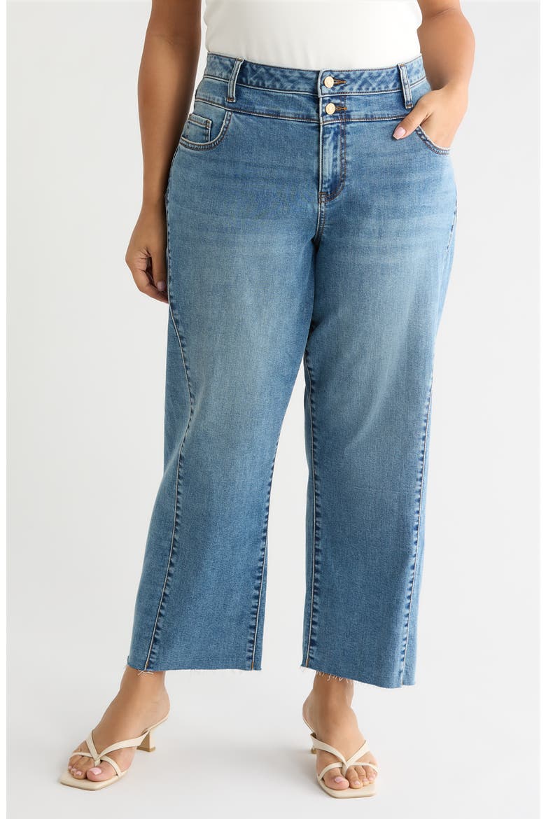 Raw Hem High Waist Wide Leg Jeans, Main, color, SYNERGY