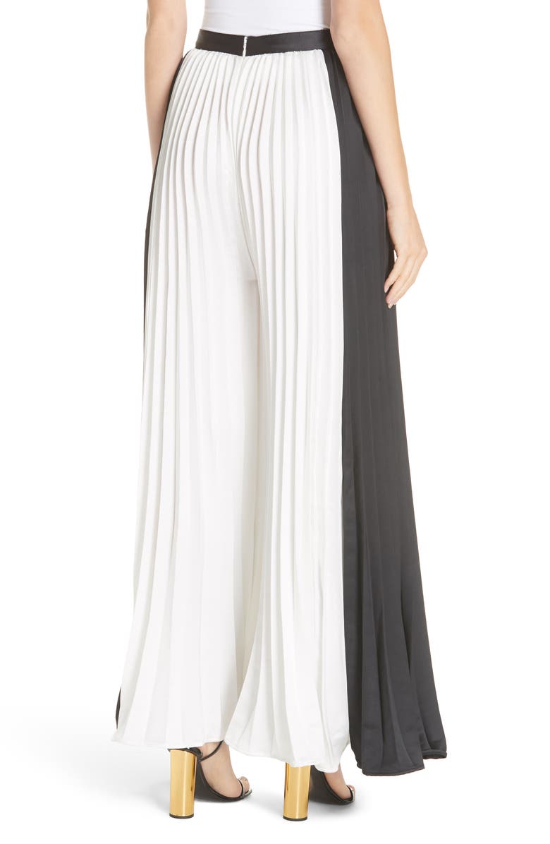 Self-Portrait Bicolor Pleated Pants, Alternate, color, 