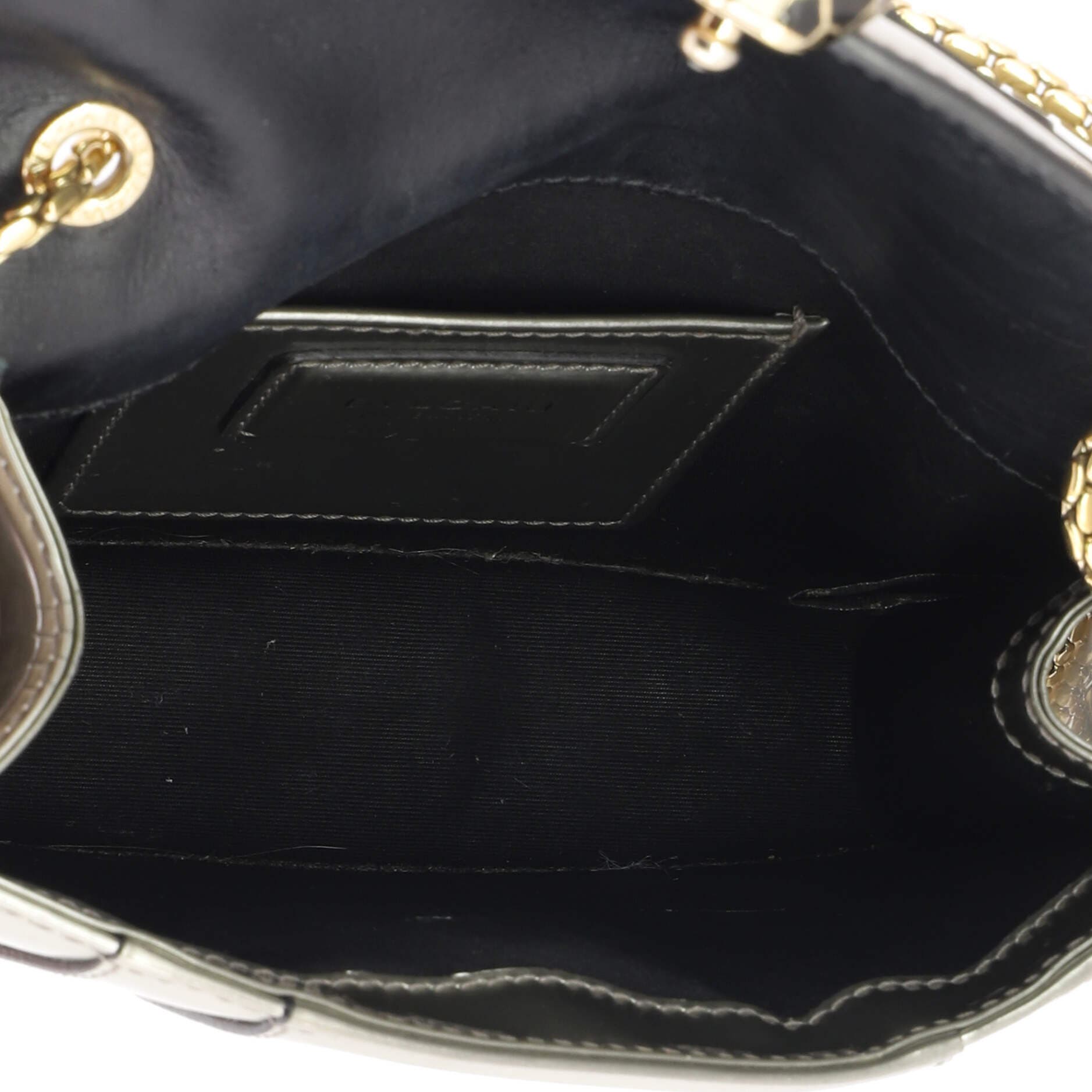 Serpenti Forever Square Shoulder Bag Metallic Leather Small, Alternate, color, Metallic Silver