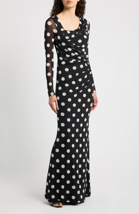 Lazul Ruched Long Sleeve Gown