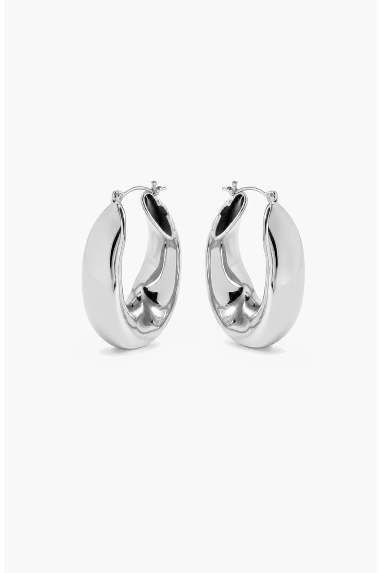 Falin Maxi Hoop Earrings In Silver, Alternate, color, Silver