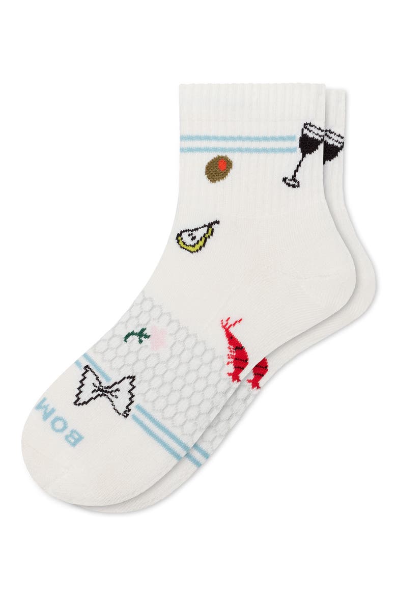 Solid Tossed Dinner Party Quarter Socks, Alternate, color, SOFT WHITE