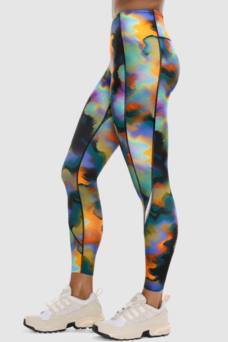 Printed PaceForm Laser Perforated Legging, Alternate, color, Heatmap Print