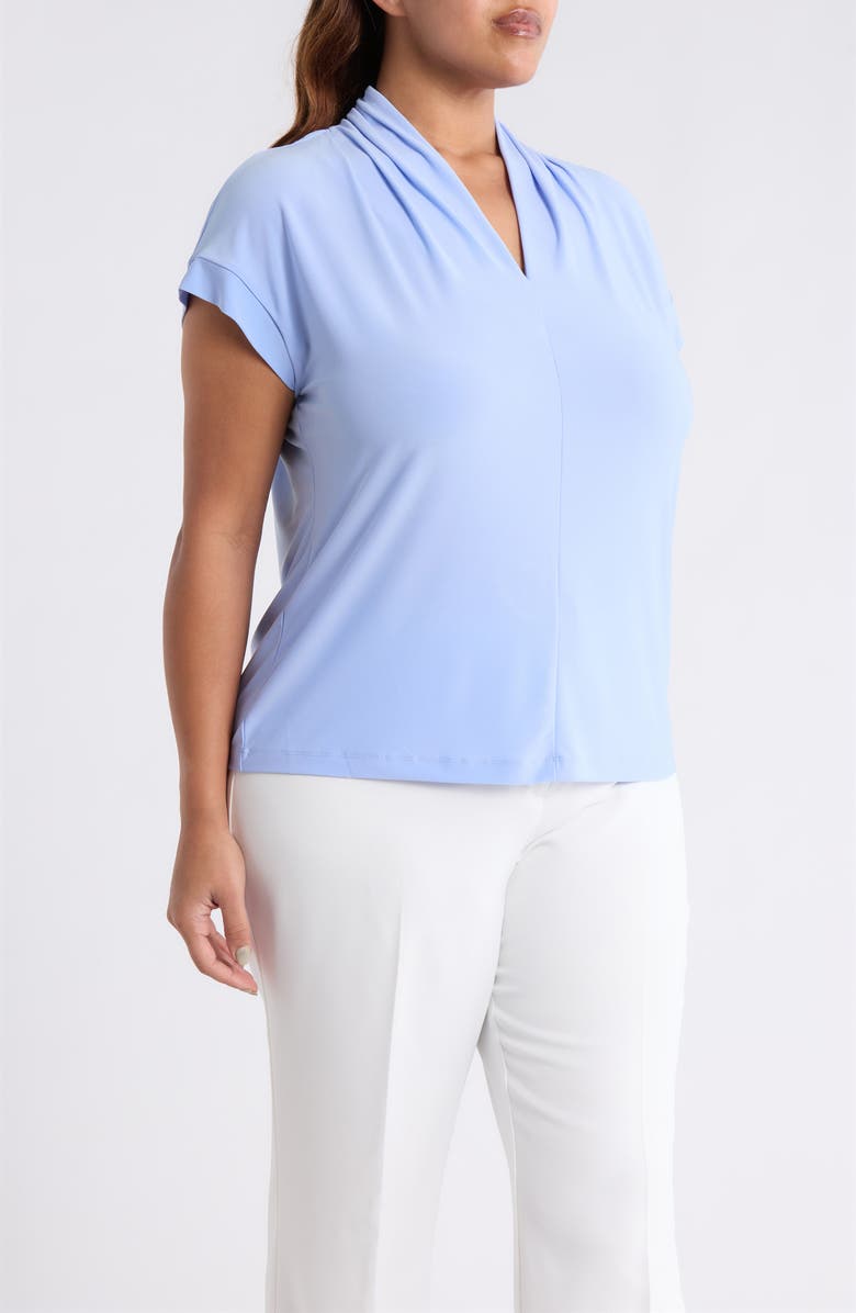 KASPER Cap Sleeve Shirt, Alternate, color, Paris Bleu