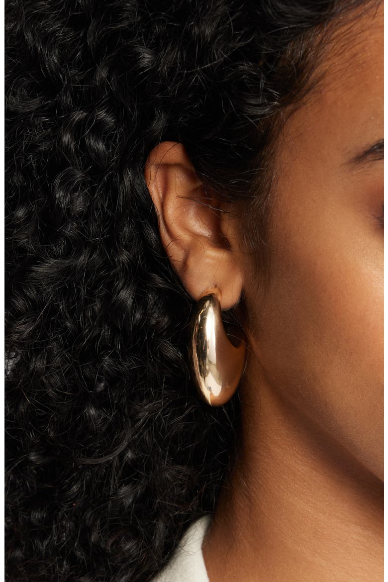Polished Crescent Hoop Earrings, Alternate, color, GOLD