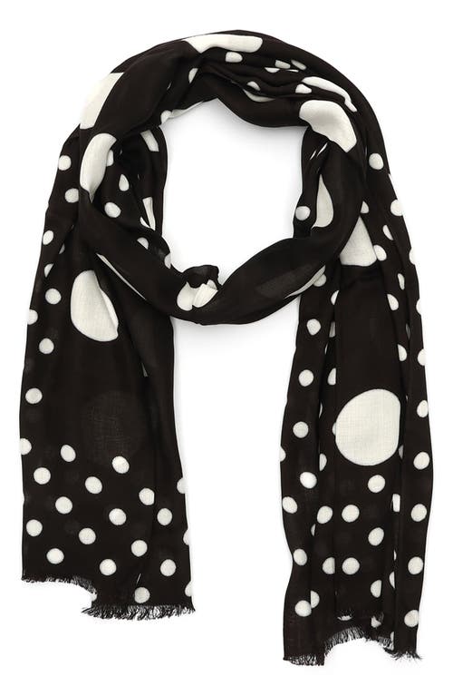 Shop Kate Spade New York Breezy Dot Oblong Scarf In Black/cream