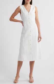 Charles Henry Button-Up Midi Dress