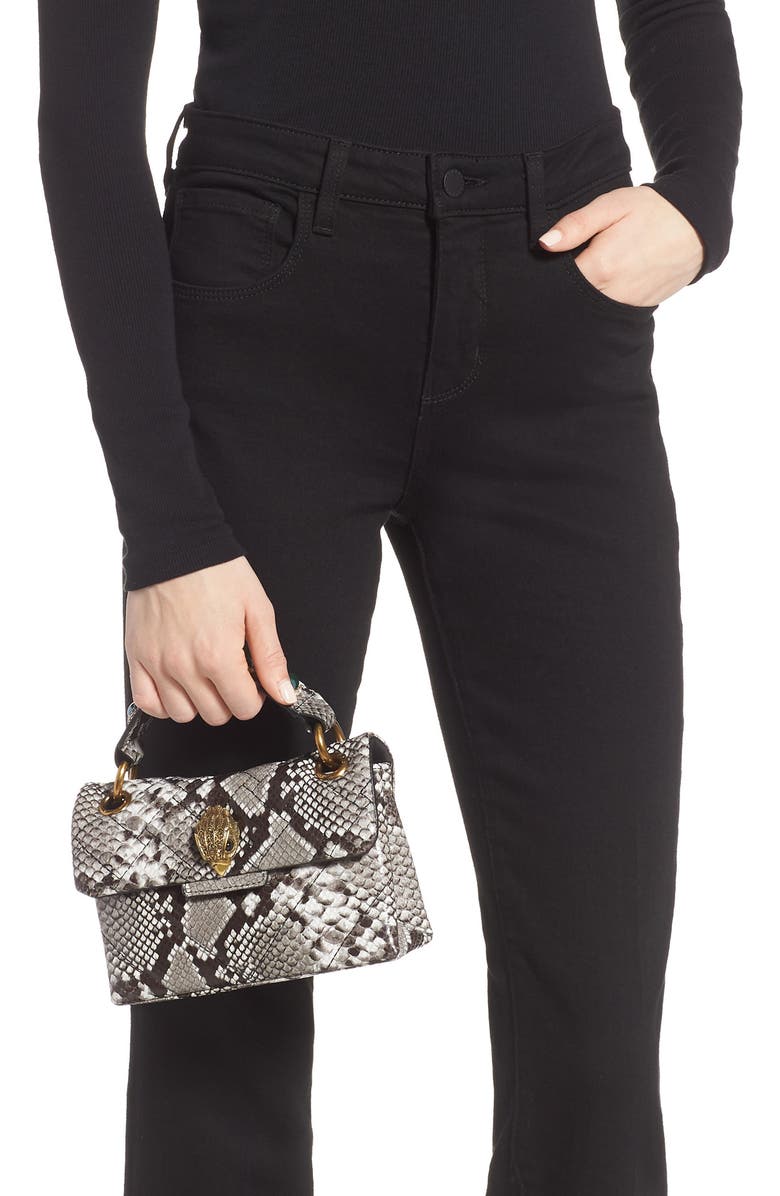 Kurt Geiger London Kensington X Snake Embossed Leather Shoulder Bag, Alternate, color,
