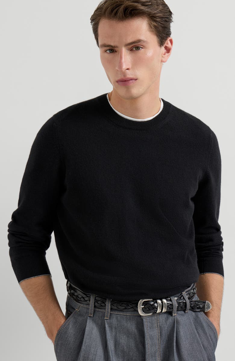 Brunello Cucinelli Cashmere sweater, Alternate, color, Black