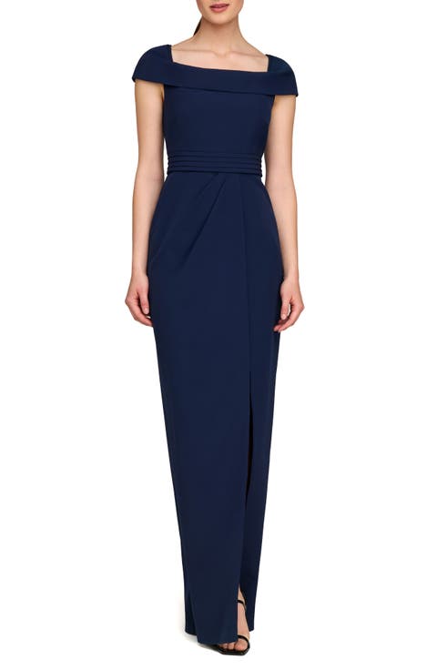 Anastasia Cap Sleeve Column Gown