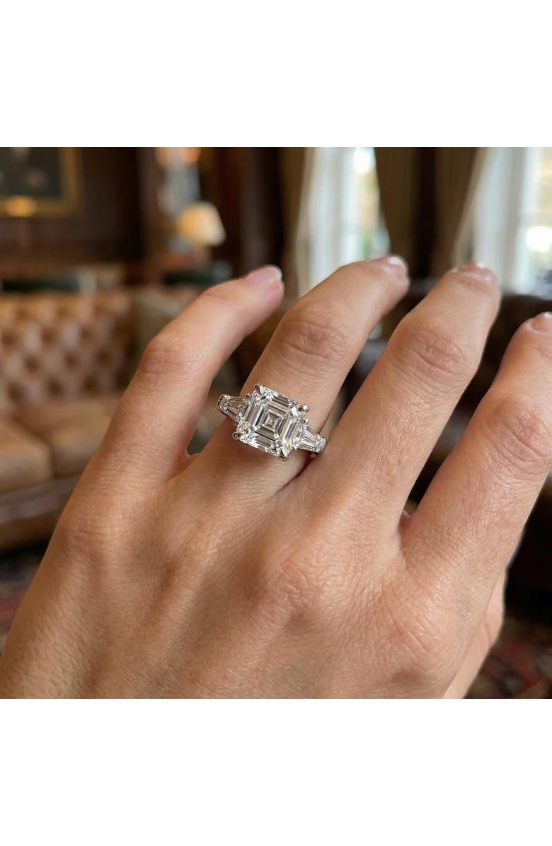 Bliss Diamond Certified 2 1/2Ct Paulina Asscher Dut Diamond Engagement Ring 14k Gold Lab Grown, Alternate, color, 14K White Gold