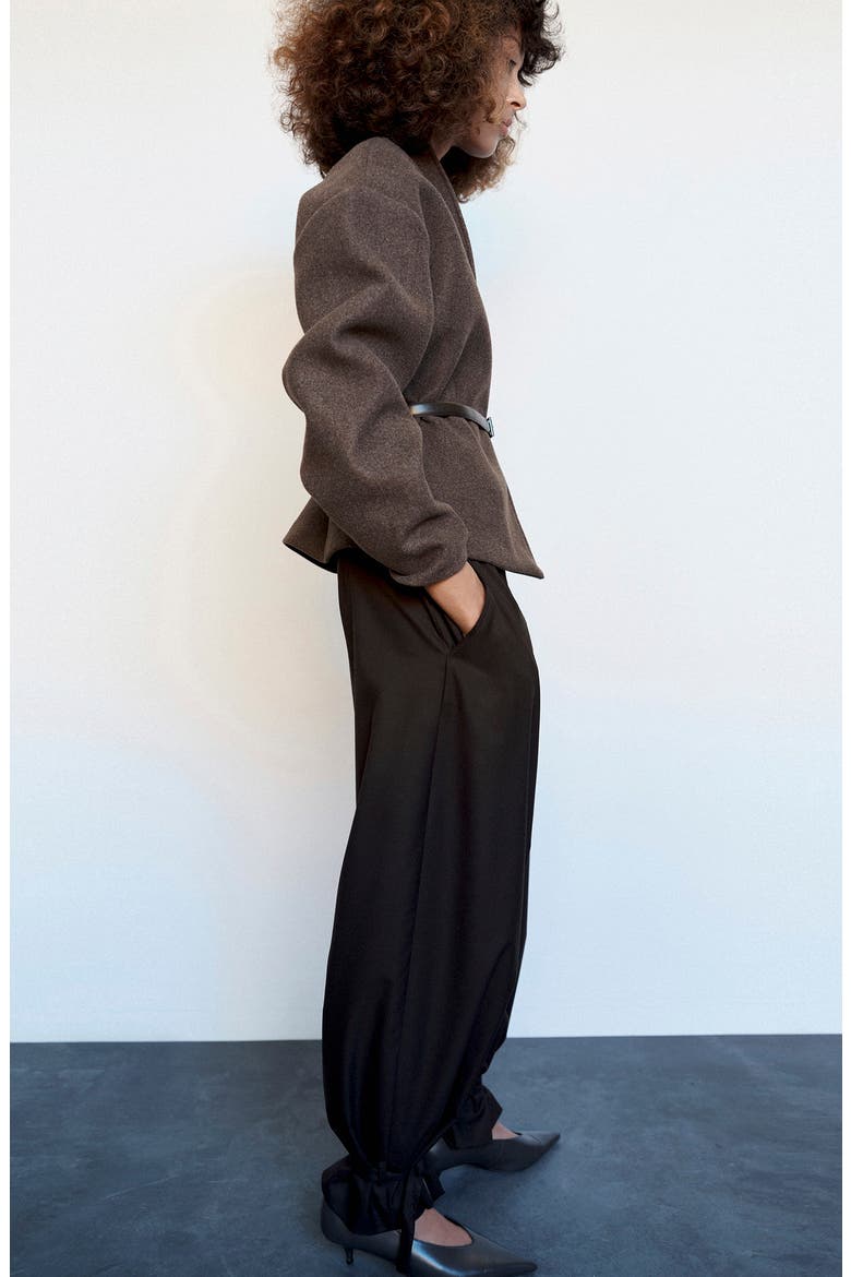Bow Detail Baggy Pants, Alternate, color, CHOCOLATE