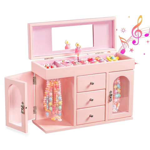 Ballerina Musical Wooden Jewelry Storage