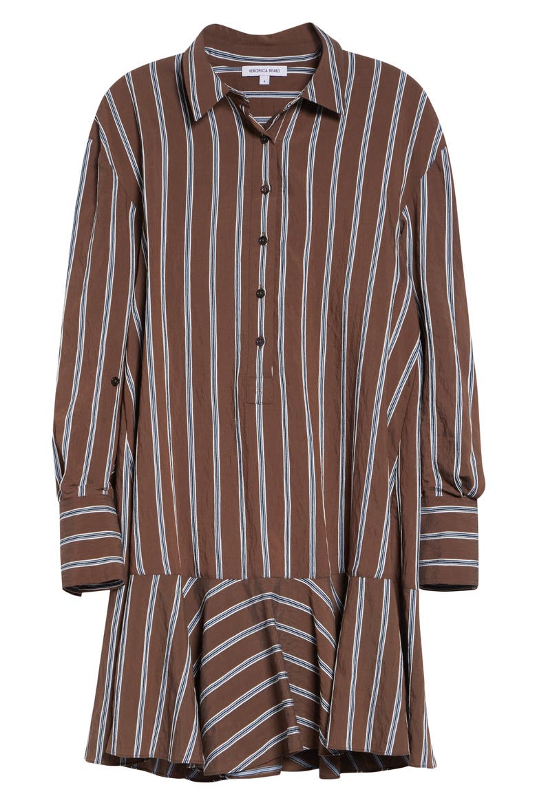 Azriel Long Sleeve Shirtdress, Alternate, color, DARK MOCHA