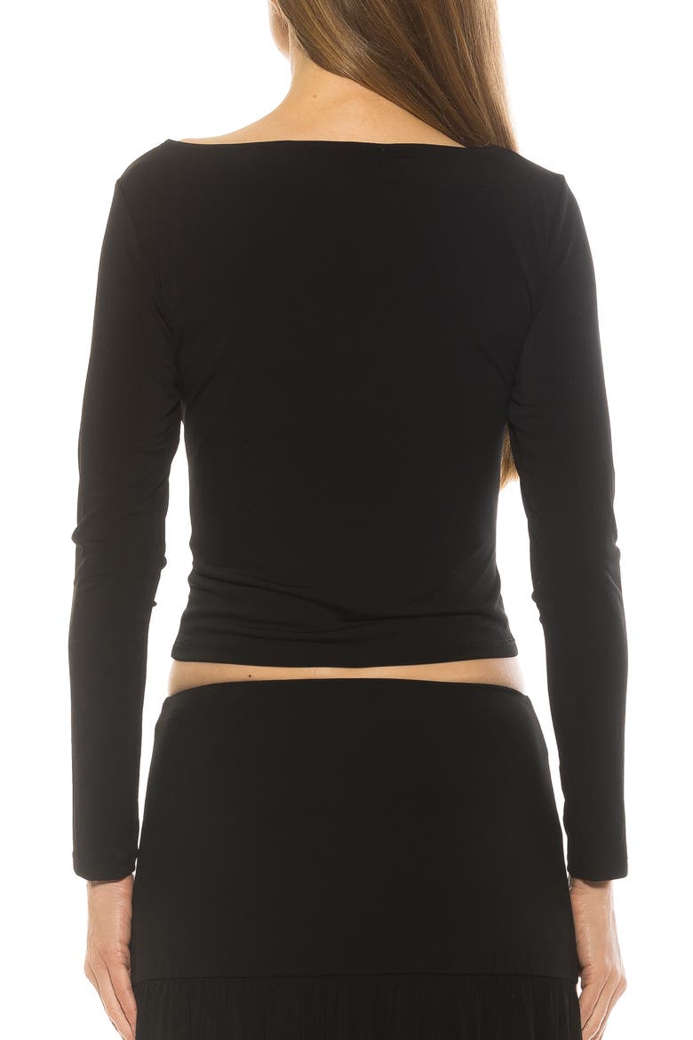 Dahlia Boat Neck Top, Alternate, color, BLACK