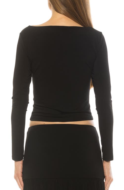 Alexia Admor Dahlia Boat Neck Top In Black