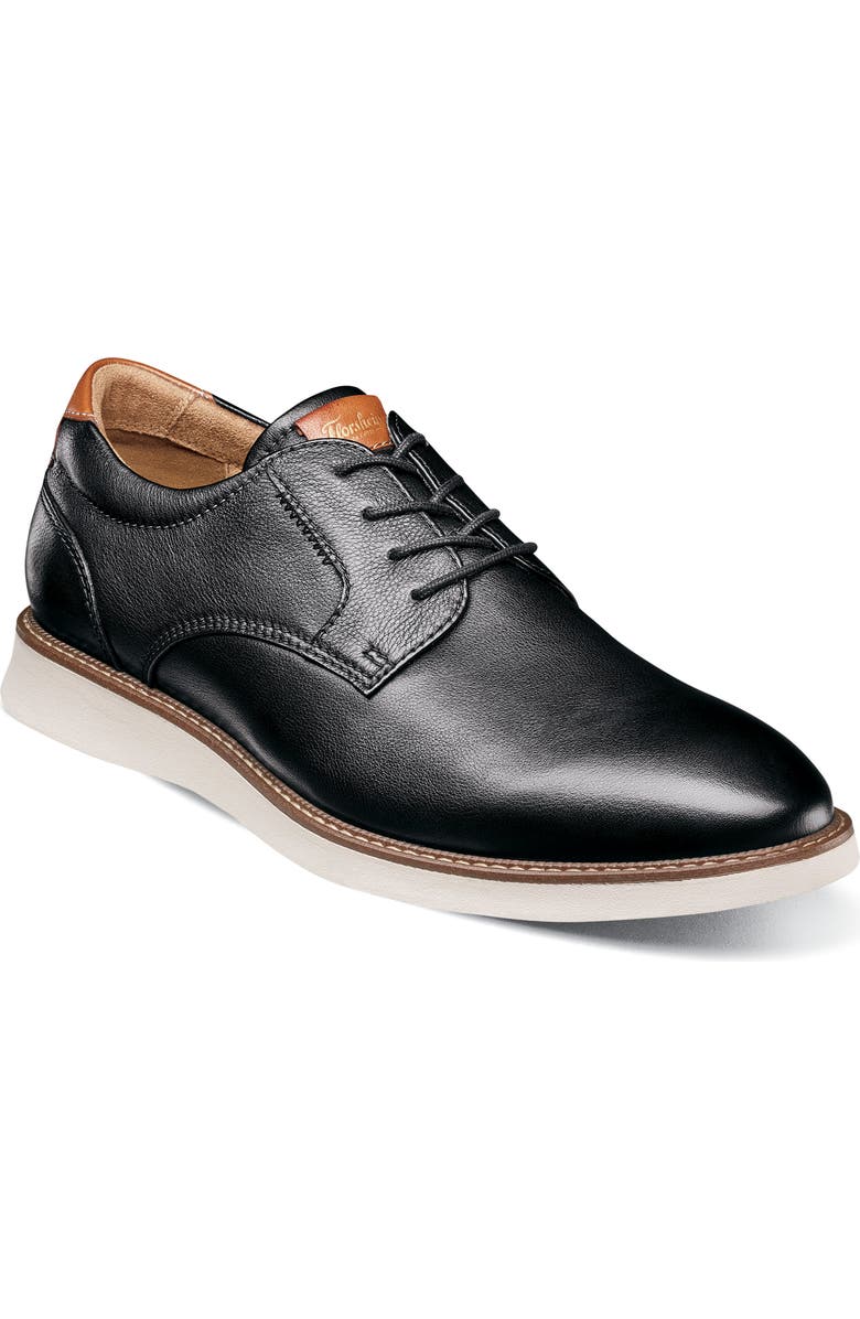 Florsheim Launch Plain Toe Derby, Main, color, Black Multi