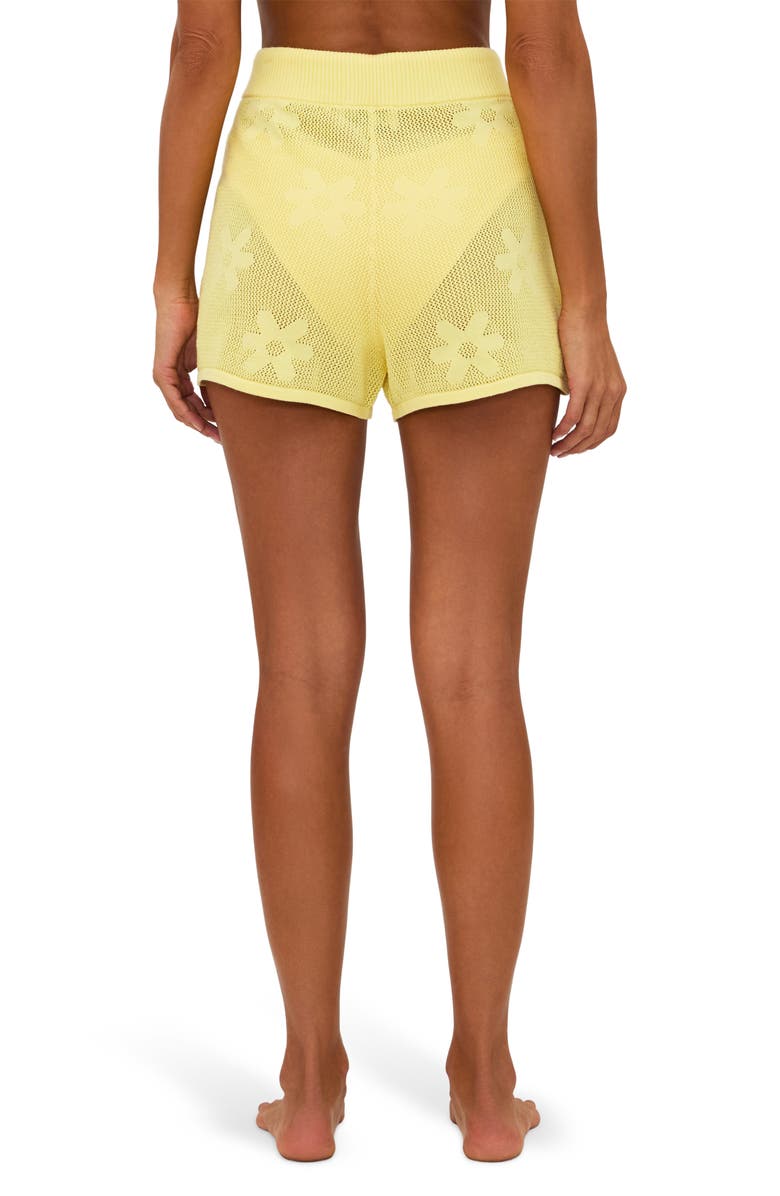 Beach Riot Balboa Cotton Mesh Cover-Up Shorts, Alternate, color, Butter Blossom