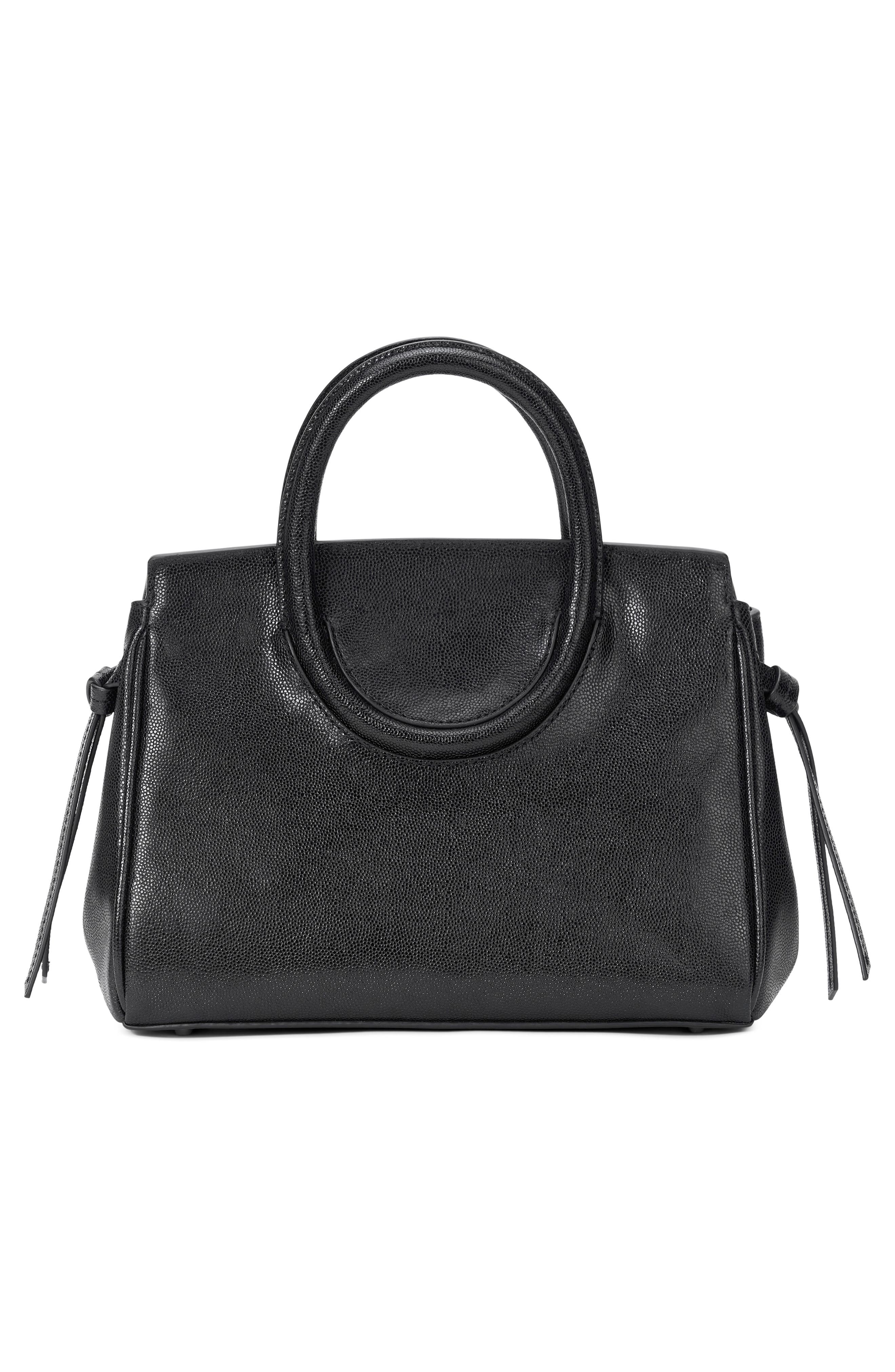 STAUD Mini Maude Leather Carryall Bag, Alternate, color, Black