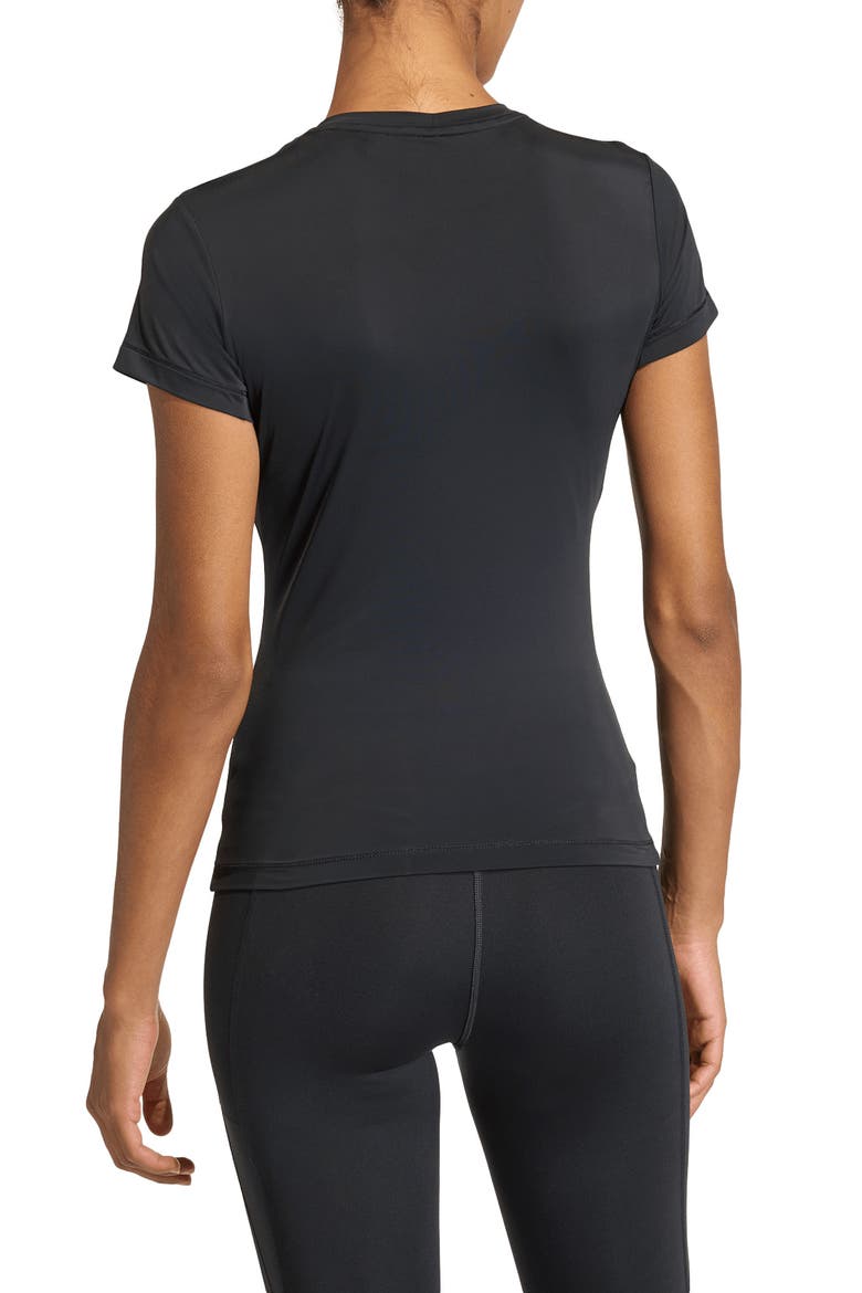 Power Essentials Workout Contour T-Shirt, Alternate, color, BLACK