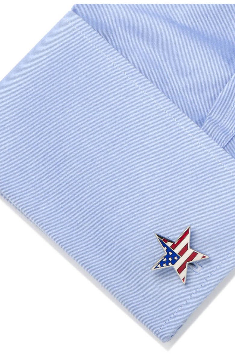 Cufflinks, Inc. American Flag Star Cuff Links, Alternate, color,