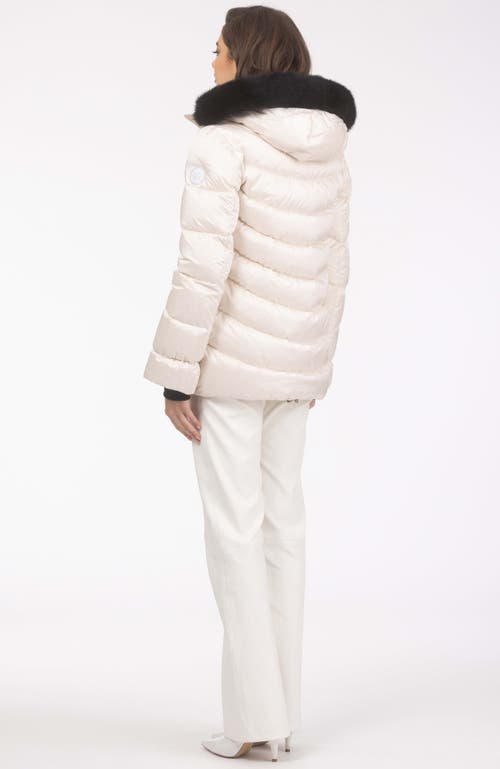 Gorski Apres-ski Jacket With Detachable Lamb Hood Trim In Neutral